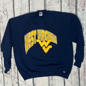 West Virginia Mountaineers NCAA Collegiate Football 1980s Crewneck Sweatshirt